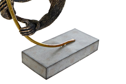 Aap in Ring Sculptuur 48 cm – Goud of Zwart-Goud