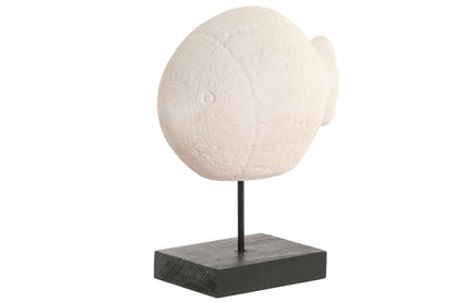 decoratieve vis op voet cement beeld met metalen standaard