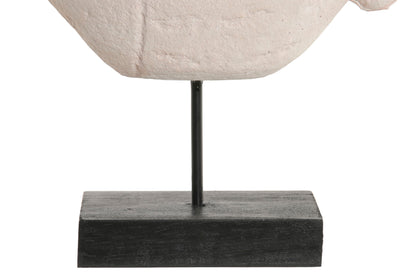 Fish Sculpture on Cement Base – Decorative Object with Metal Stand