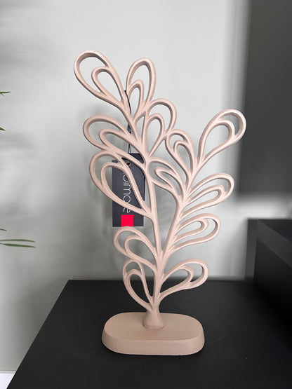 Blumenförmiges Ornament – ​​Taupefarbene Blumendekoration aus Aluminium (38 cm)