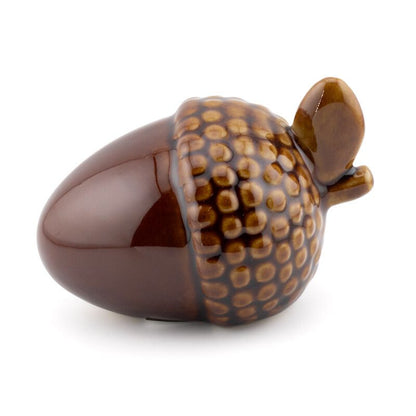 Keramieken eikel decoratie Nutty bruin 10 cm - Krokomingo