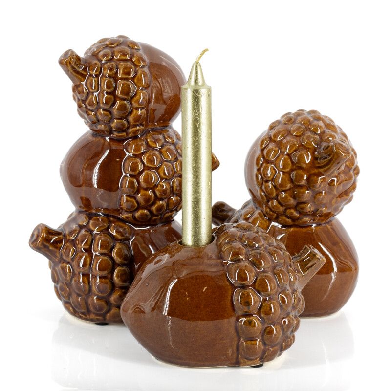 Keramieken Eikel Ornament Bruin – 14,5 cm