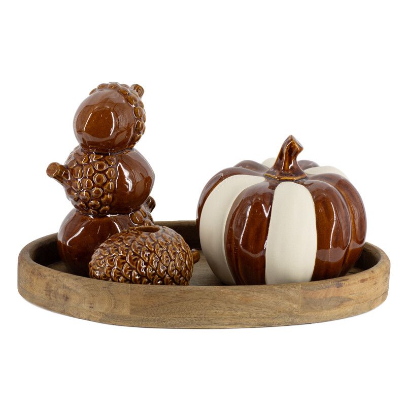 Keramieken Eikel Ornament Bruin – 19,5 cm