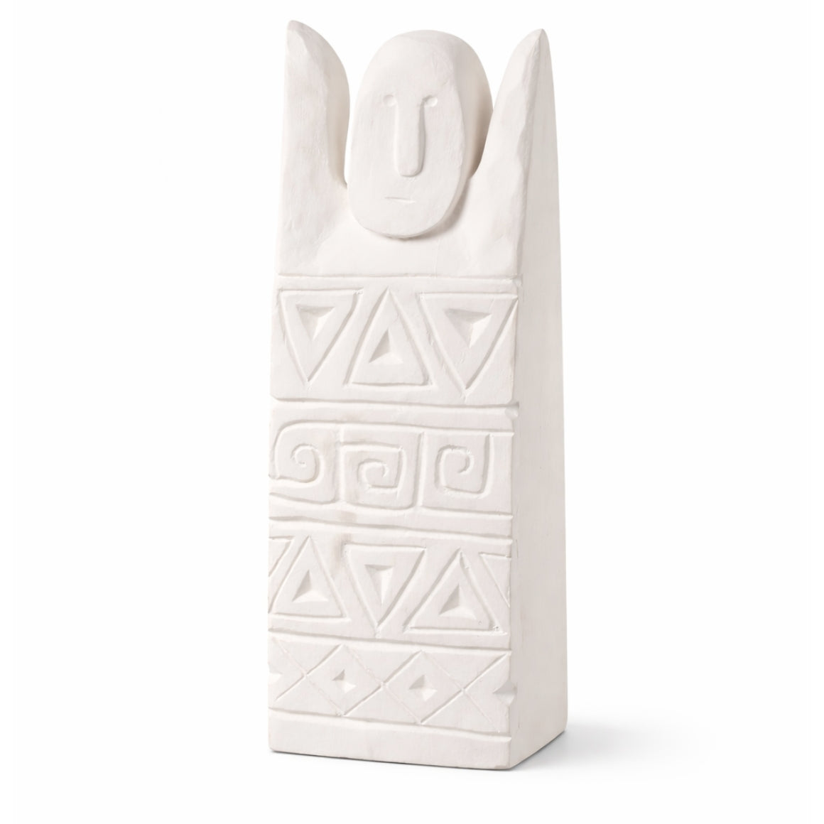 J-Line houten mannetje whitewash verweerd wit 46 cm