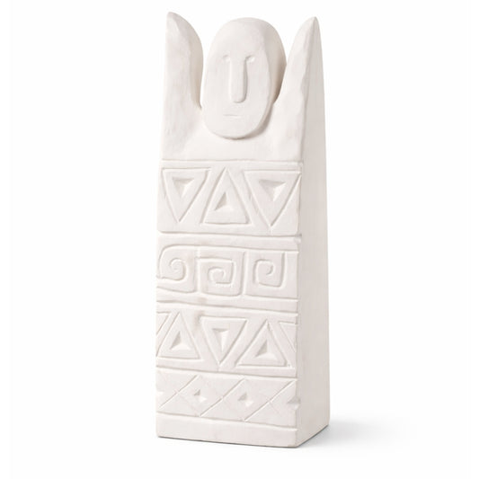 J-Line houten mannetje whitewash verweerd wit 46 cm