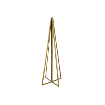 Grote glazen kerstboom in goudkleurig metaal – 20 cm – elegante moderne tafeldecoratie