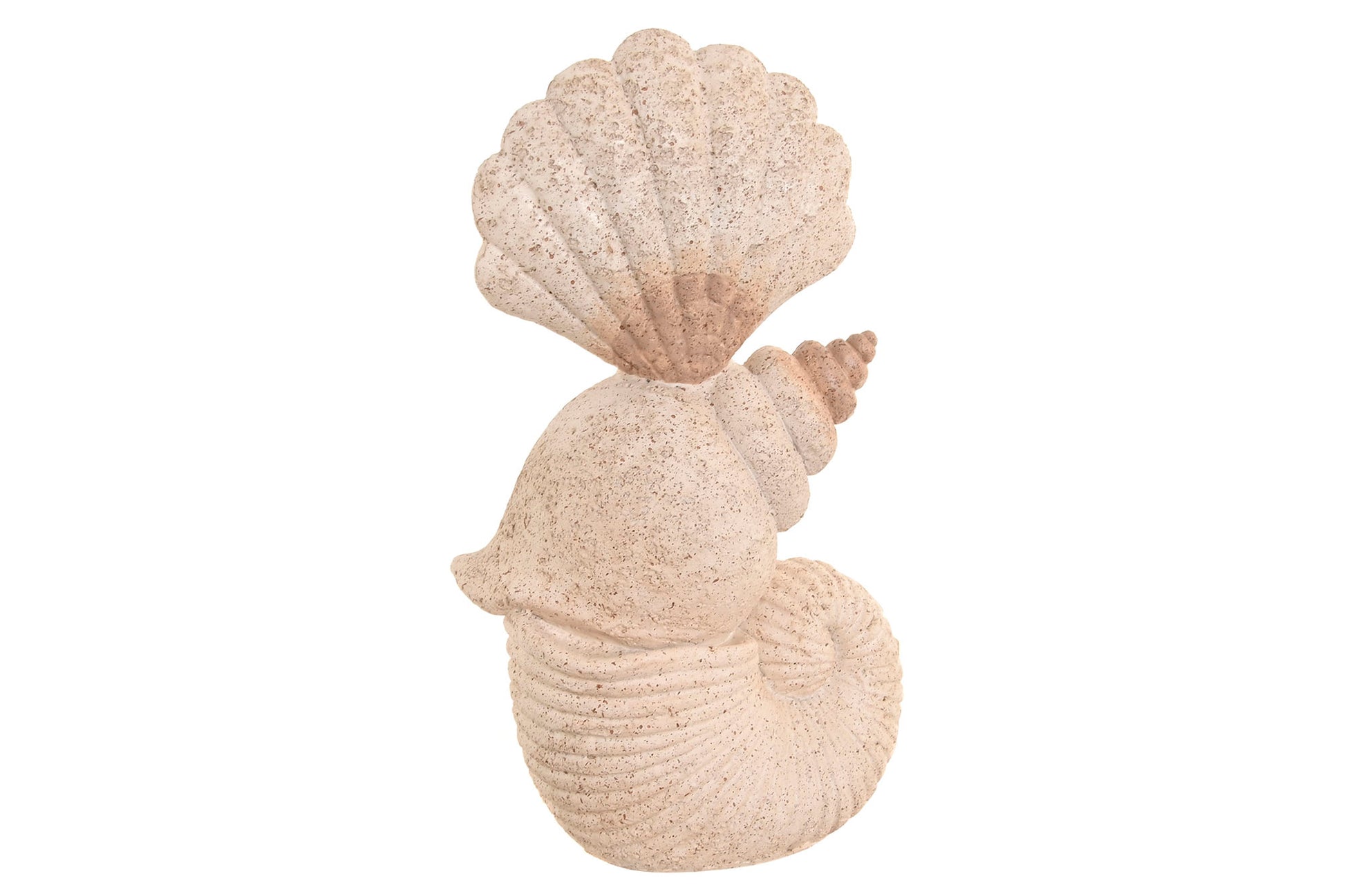 schelpen beeld beige decoratie zee thema sculptuur polyresin