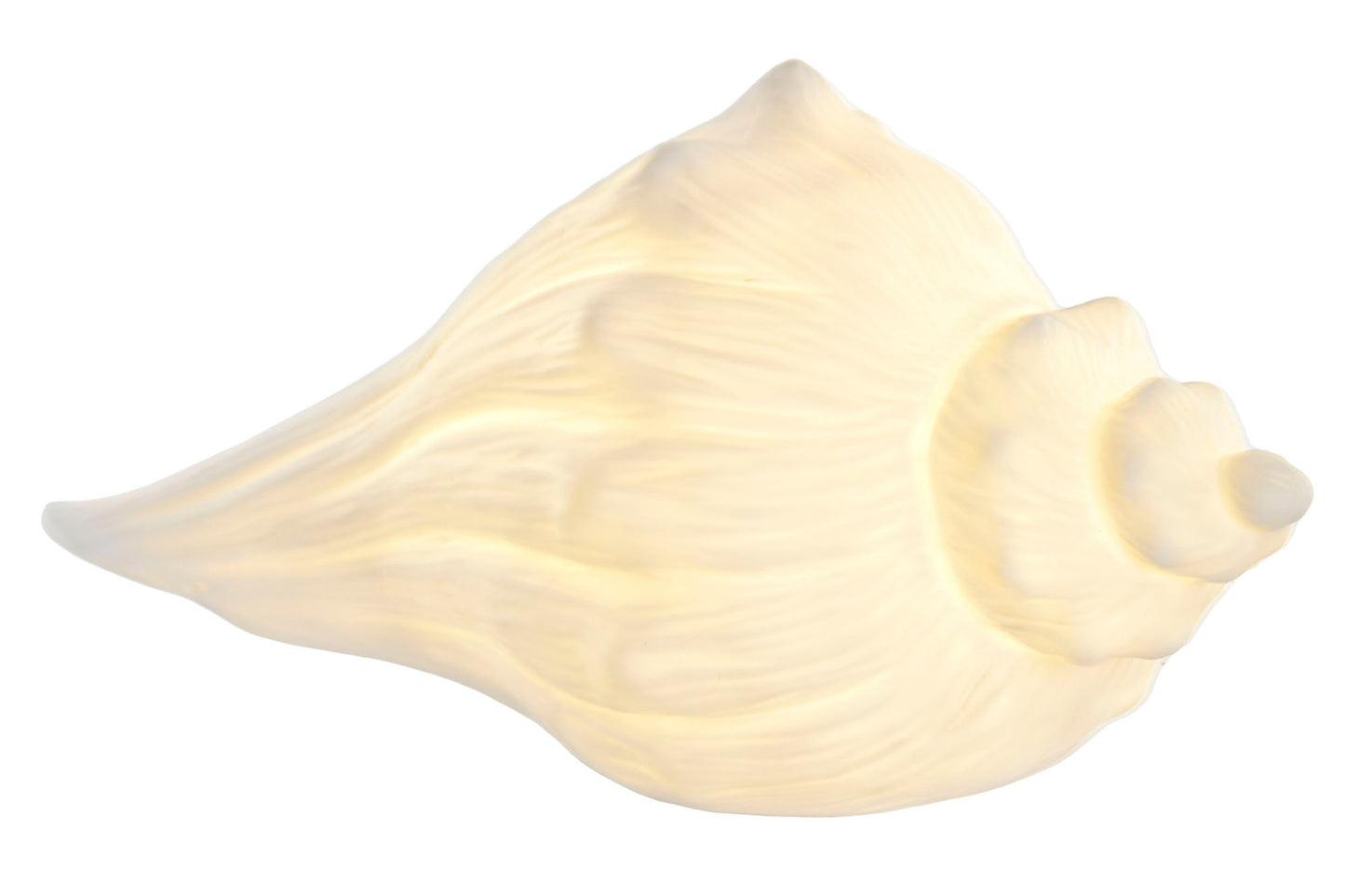Porseleinen LED Schelp Lamp – Wit 20 cm