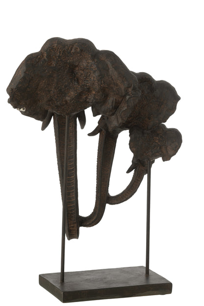 Olifant Familie Beeld – Statement Decoratie – Bruin – 43,5 cm