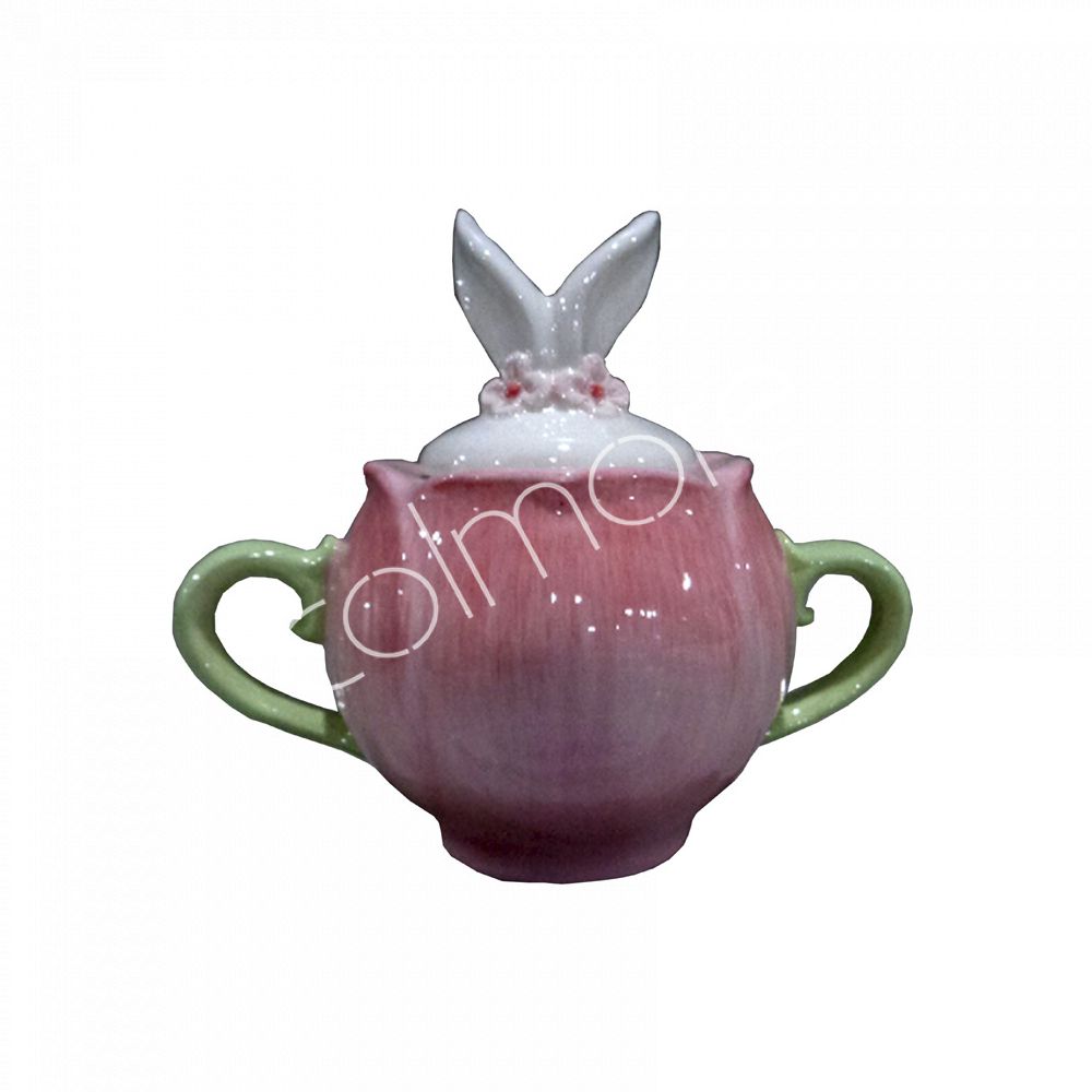 Paasmok Roze met Konijnendeksel – Dolomiet Servies