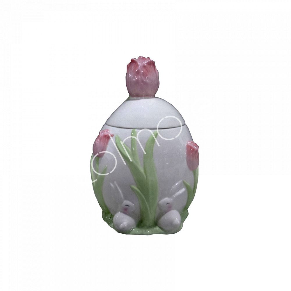 Voorraadpot Paasdesign Roze – Konijn & Tulp