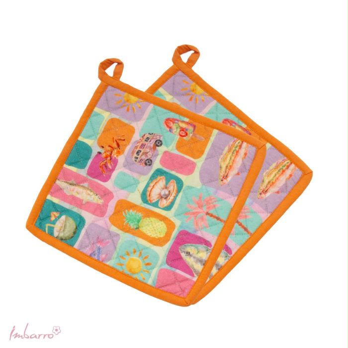 Imbarro pannenlap Summer Breeze met kleurrijke zomerprint