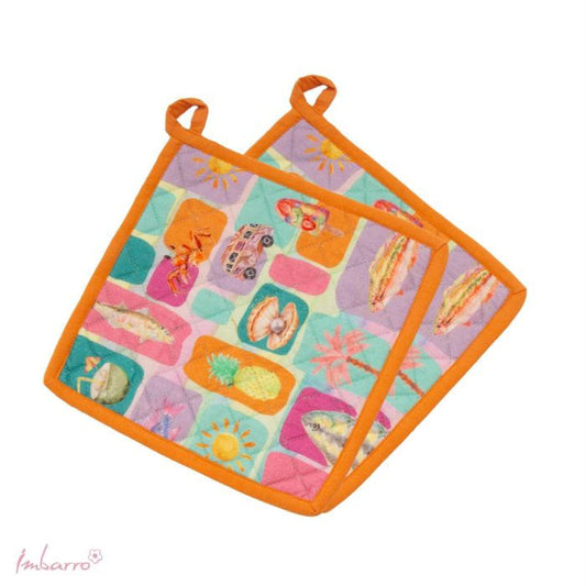 Imbarro pannenlap Summer Breeze met kleurrijke zomerprint