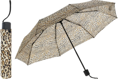 luipaard paraplu opvouwbaar panterprint beige zwart compact