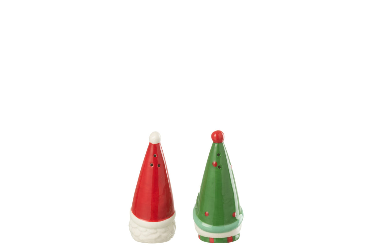 Peper- & Zoutstel Kerstman en Sneeuwpop J-Line – 9 cm