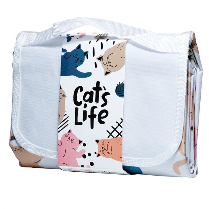 Picknickdecke „Cat’s Life“ – Katzenprint 158x140 cm