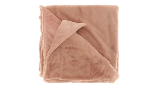 Zachte plaid Klaas van Unique Living in oud roze – 150 x 200 cm