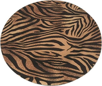 Plateau mit Tiger-Print – PU-Leder Ø 33 cm, niederländischer Stil