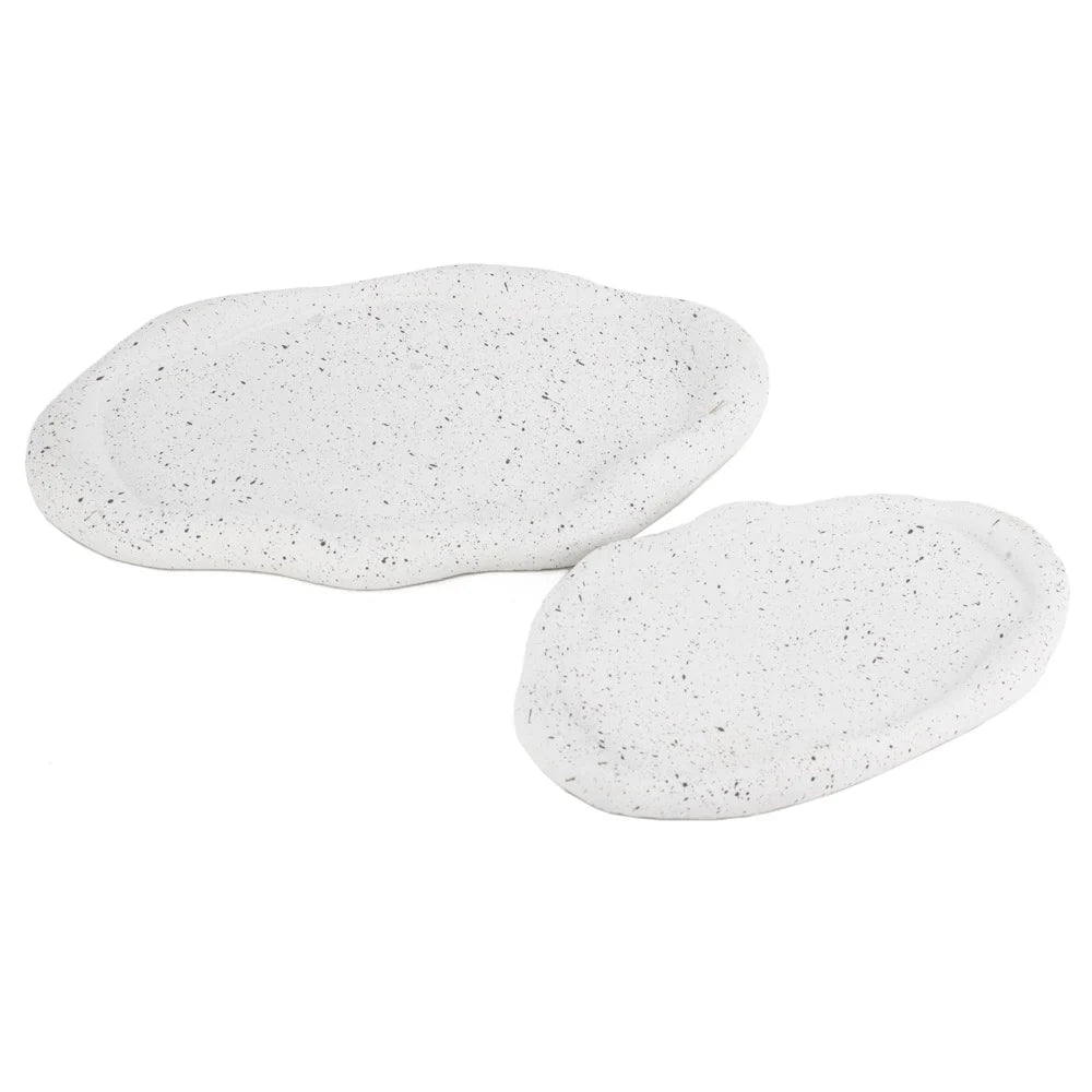 Keramiek Plateau Wit Zwarte Dots – 28 x 18 cm