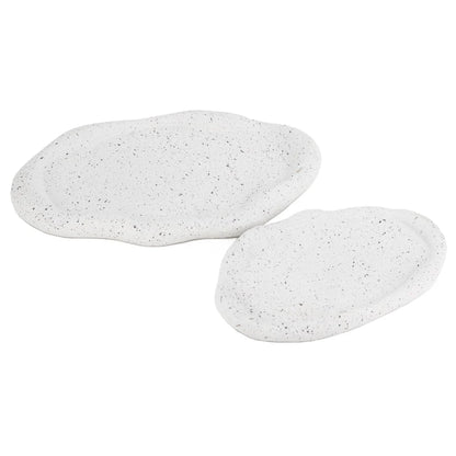 Keramiek Plateau Wit Zwarte Dots – 28 x 18 cm