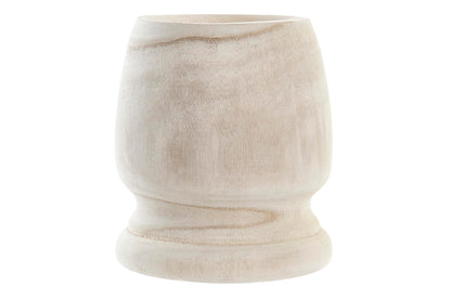 Paulownia houten pot naturel 16 x 16 x 18 cm uit de Mareva Bali Beach House collectie