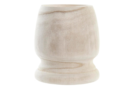 Paulownia houten pot naturel 16 x 16 x 18 cm uit de Mareva Bali Beach House collectie