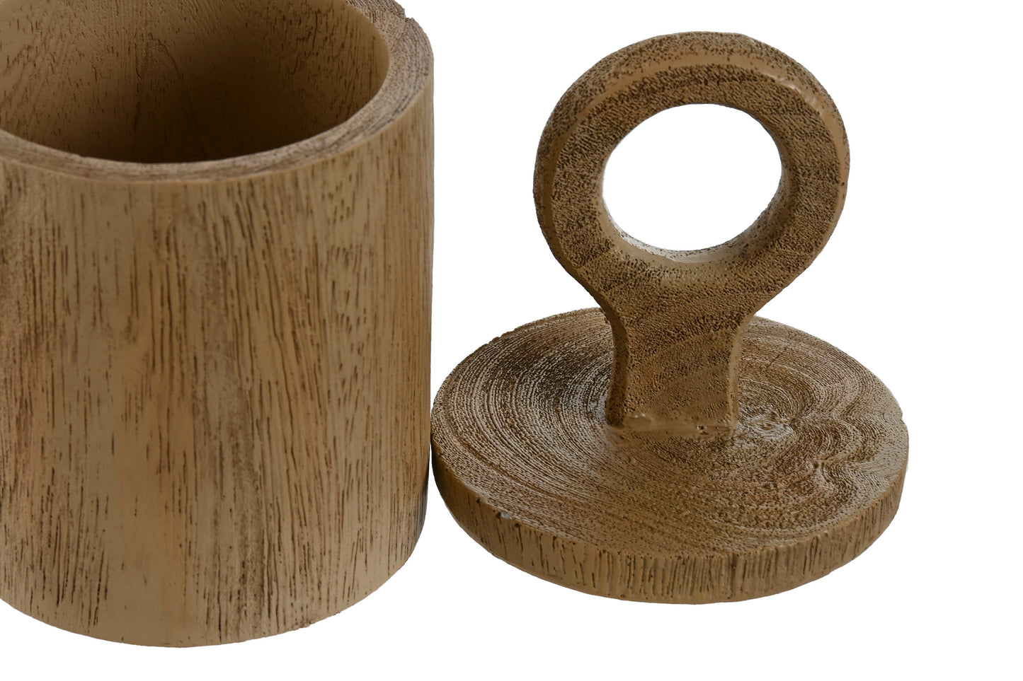 Decoratieve Houten Pot met Deksel Bruin – Keuze uit Groot of Klein