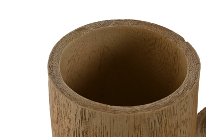 Decoratieve Houten Pot met Deksel Bruin – Keuze uit Groot of Klein