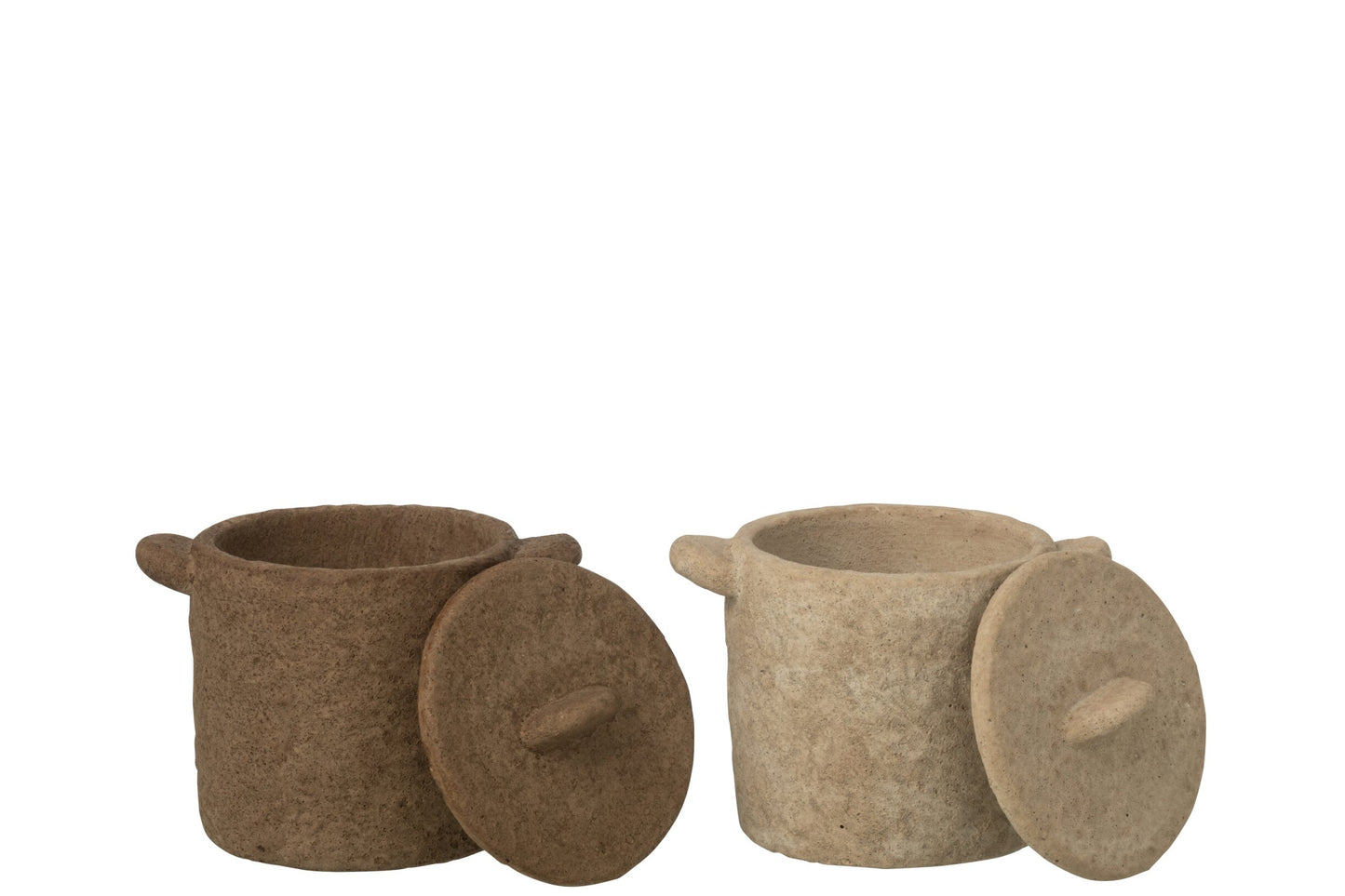 Vorratsdose mit Deckel Steingut – Beige oder Braun – 14,5 cm