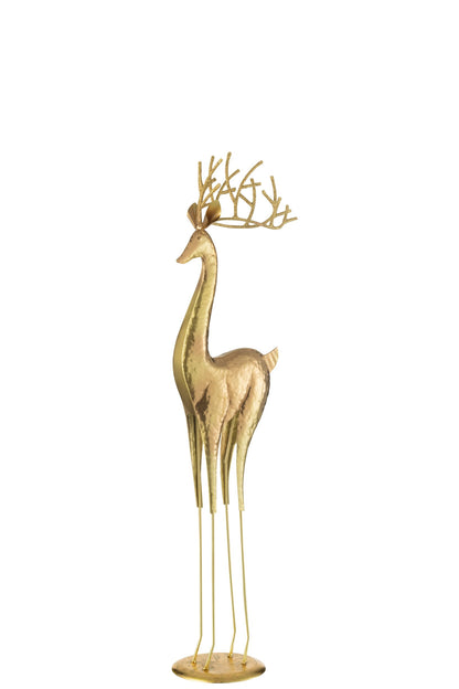 Groot gouden rendier van J-Line van metaal 19 x 13,5 x 71 cm