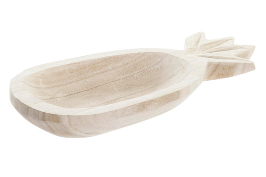 Paulownia houten decoratieschaal in ananasvorm van naturel hout uit de Mareva Bali Beach House collectie