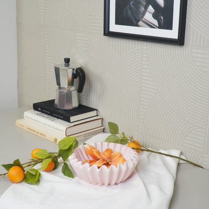 Ribbel Schaal Roze – Groot 20 cm – Kaarsenzand & Decoratie