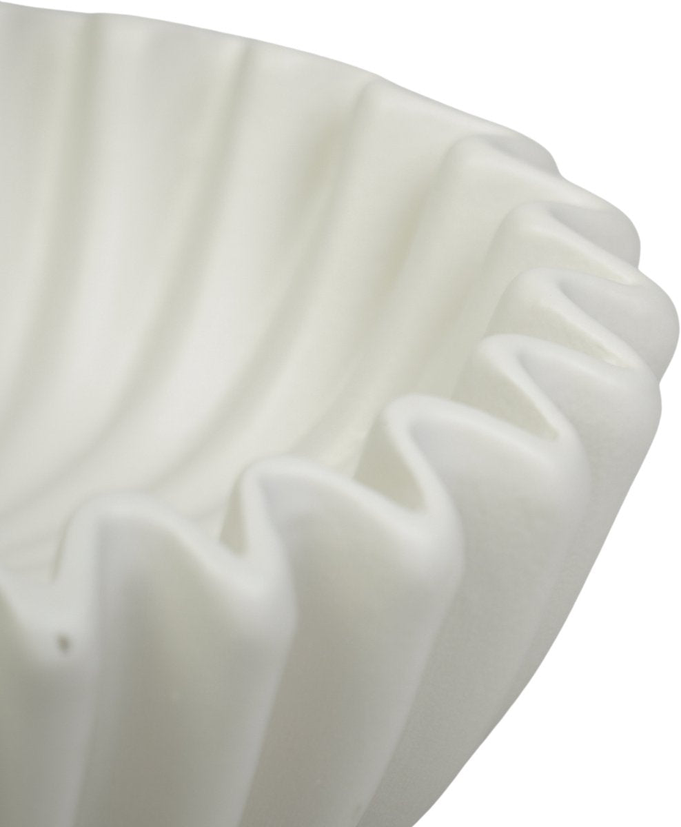 Ribbel Schaal Klein – Wit – Kaarsenzand & Keukenschaal – 15 cm