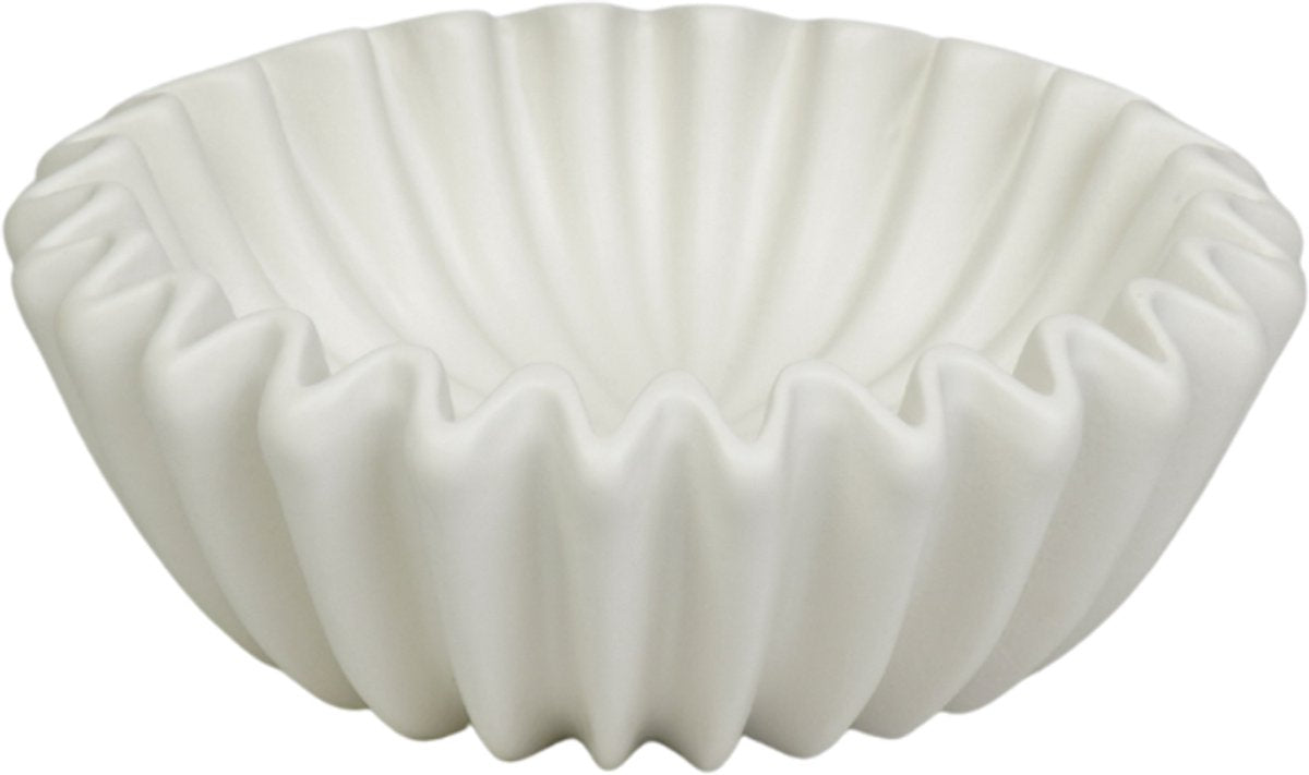 Ribbel Schaal Klein – Wit – Kaarsenzand & Keukenschaal – 15 cm