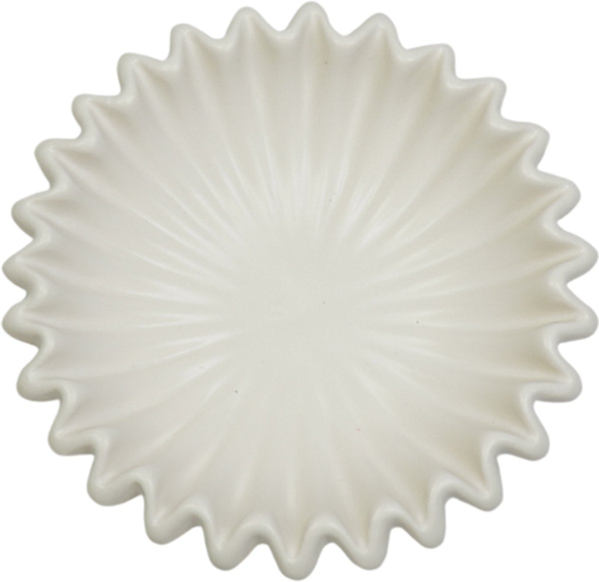 Ribbel Schaal Klein – Wit – Kaarsenzand & Keukenschaal – 15 cm