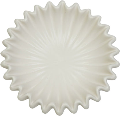 Ribbel Schaal Klein – Wit – Kaarsenzand & Keukenschaal – 15 cm