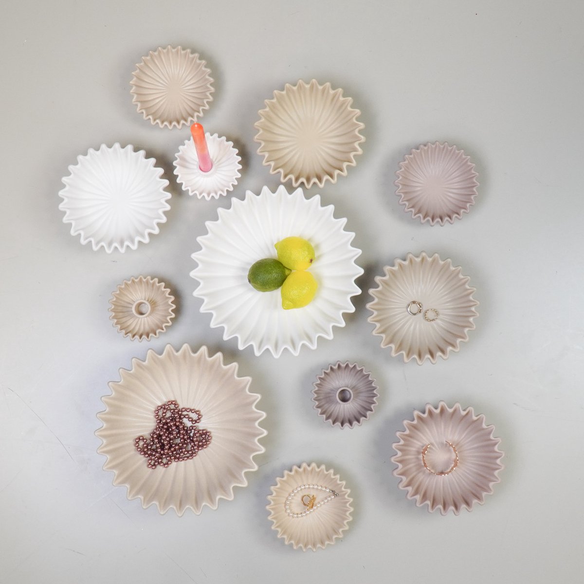 Kaarsenzand Styling Set – Kleine Ribbel Schaal  + Zand & Lontjes + Lucifers