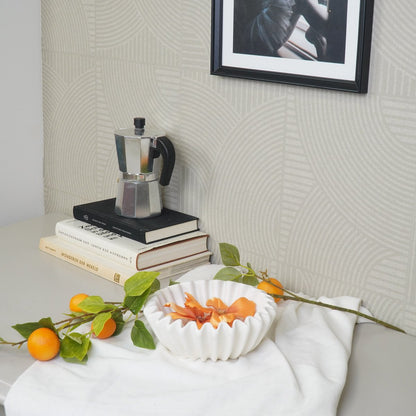 Ribbel Schaal Wit – Groot 20 cm – Kaarsenzand & Decoratie