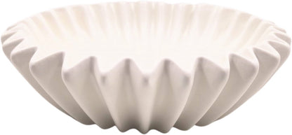 Ribbel Schaal Wit – Groot 20 cm – Kaarsenzand & Decoratie