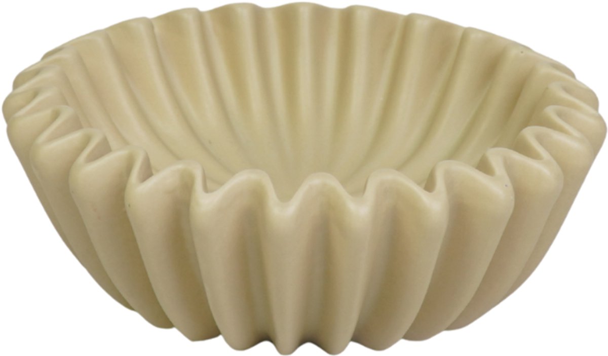 Ribbel Schaal Klein – Beige / Zand – Kaarsenzand & Keukenschaal – 15 cm