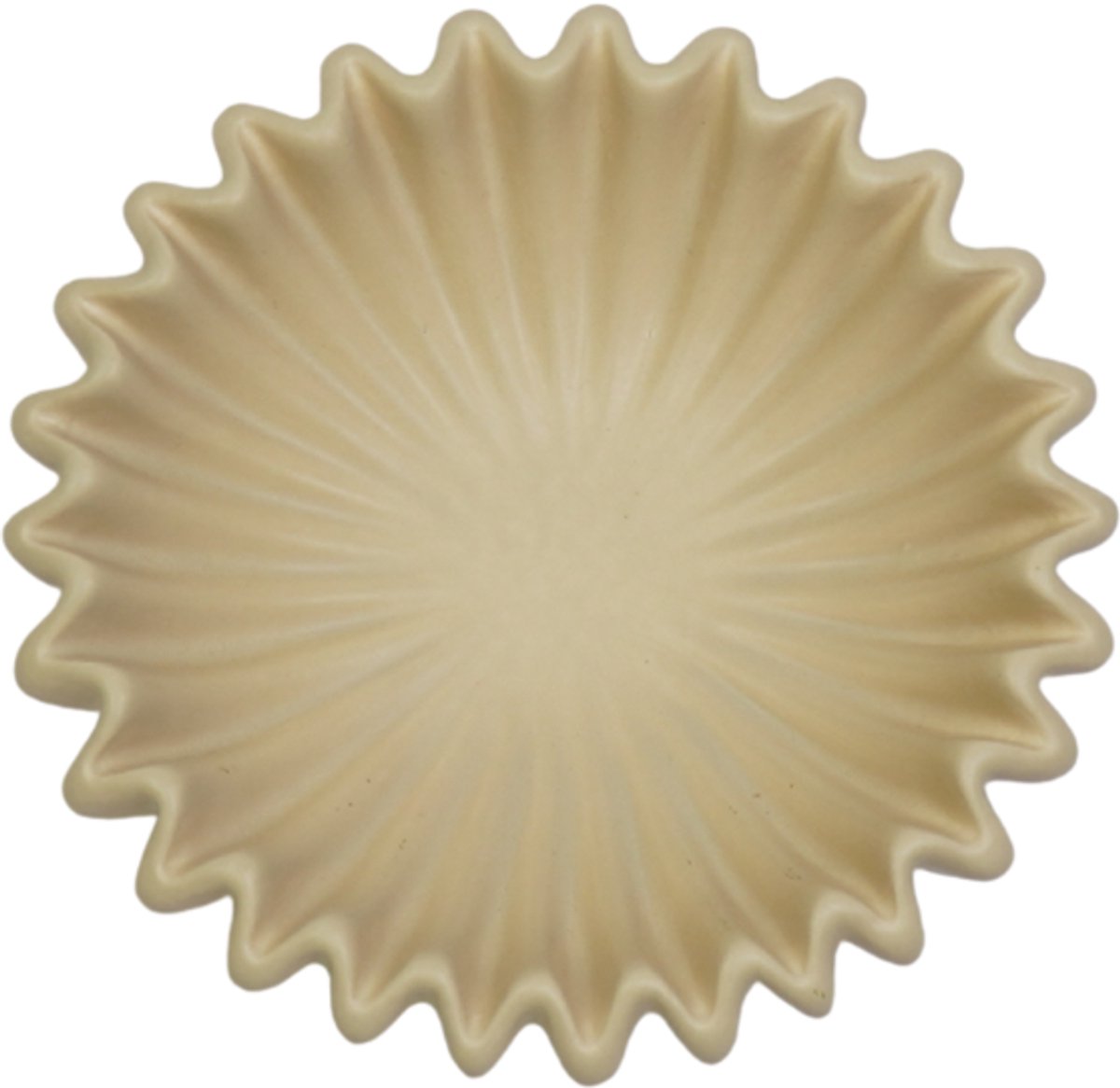 Ribbel Schaal Klein – Beige / Zand – Kaarsenzand & Keukenschaal – 15 cm