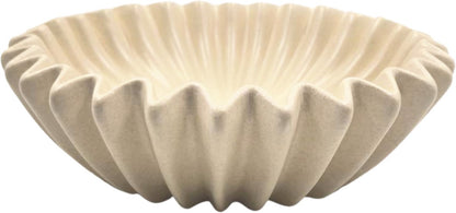 Ribbel Schaal Beige / Zand – Groot 20 cm – Kaarsenzand & Decoratie