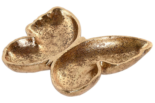 Gouden sleutelschaaltje in vlindervorm – decoratief schaaltje van polyresin voor sleutels of sieraden