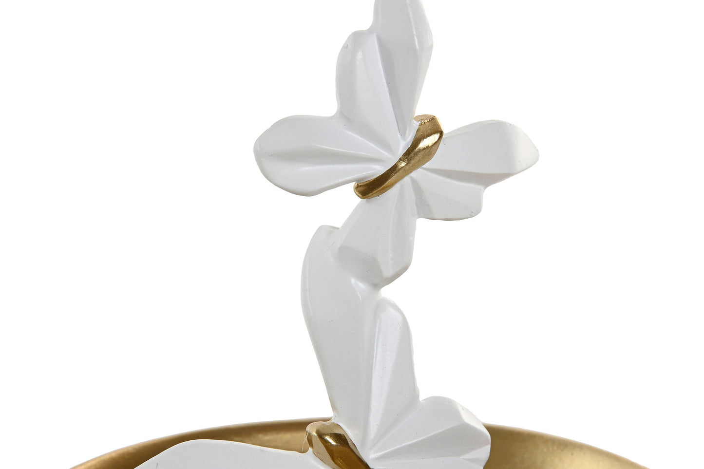 Golden Key Dish with White Butterflies – Decorative &amp; Functional – 14 cm High