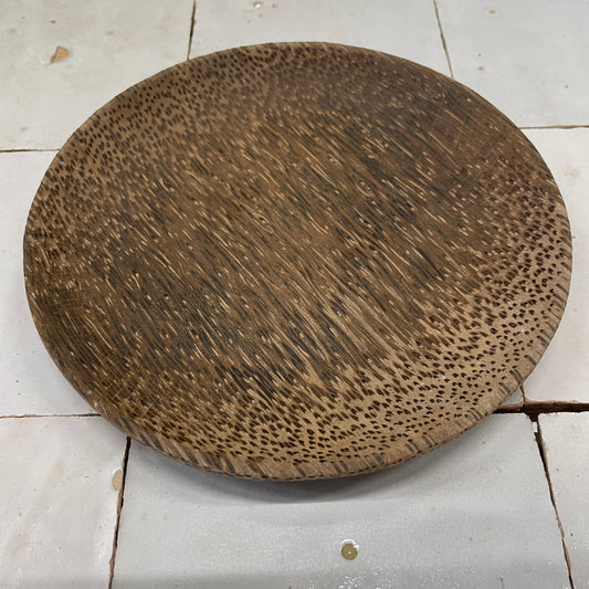 Rond kokosnoot houten schaaltje – Ø 15 cm – geschikt voor amberblokjes
