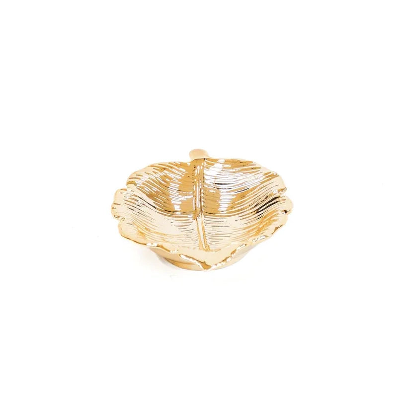 Gouden Bladschaaltje – Keramiek – 14 x 12 cm