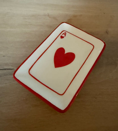 Ace of Hearts Bowl – Ceramic – Poker Style