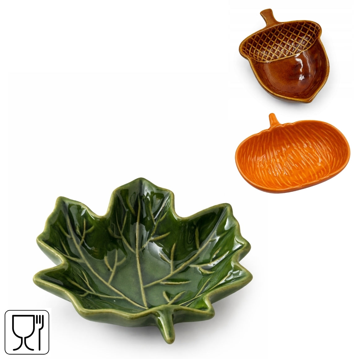 Herfst Schaaltje Keramiek – 2 maten | Eikel, Pompoen of Blad