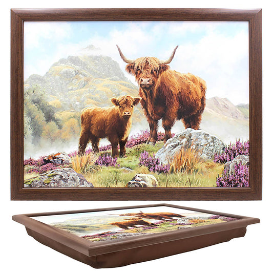 Schootkussen / laptray met afbeelding van Schotse Hooglanders – 44 x 34 cm