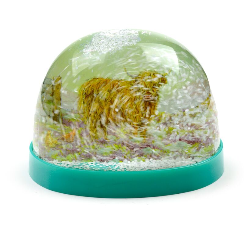 Sneeuwbol Schotse Hooglander met Glitters – Jan Pashley – 10 cm